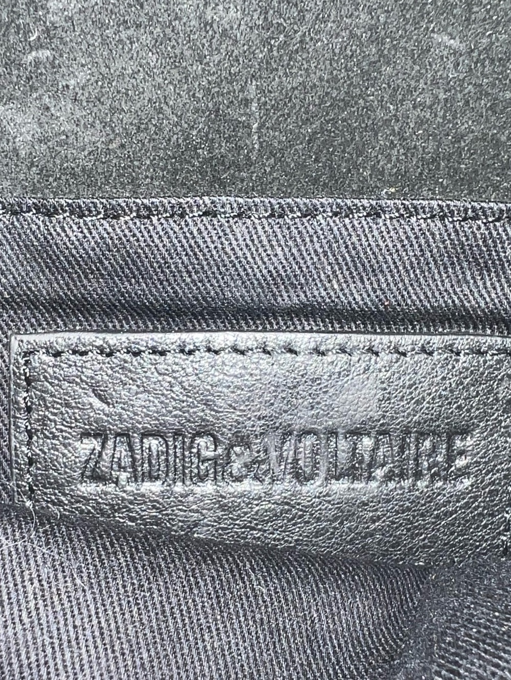 Zadig & Voltaire ROCK SUEDE STRASS TASSEL CROSSBODY BAG IN NOIR - Picture 10 of 13